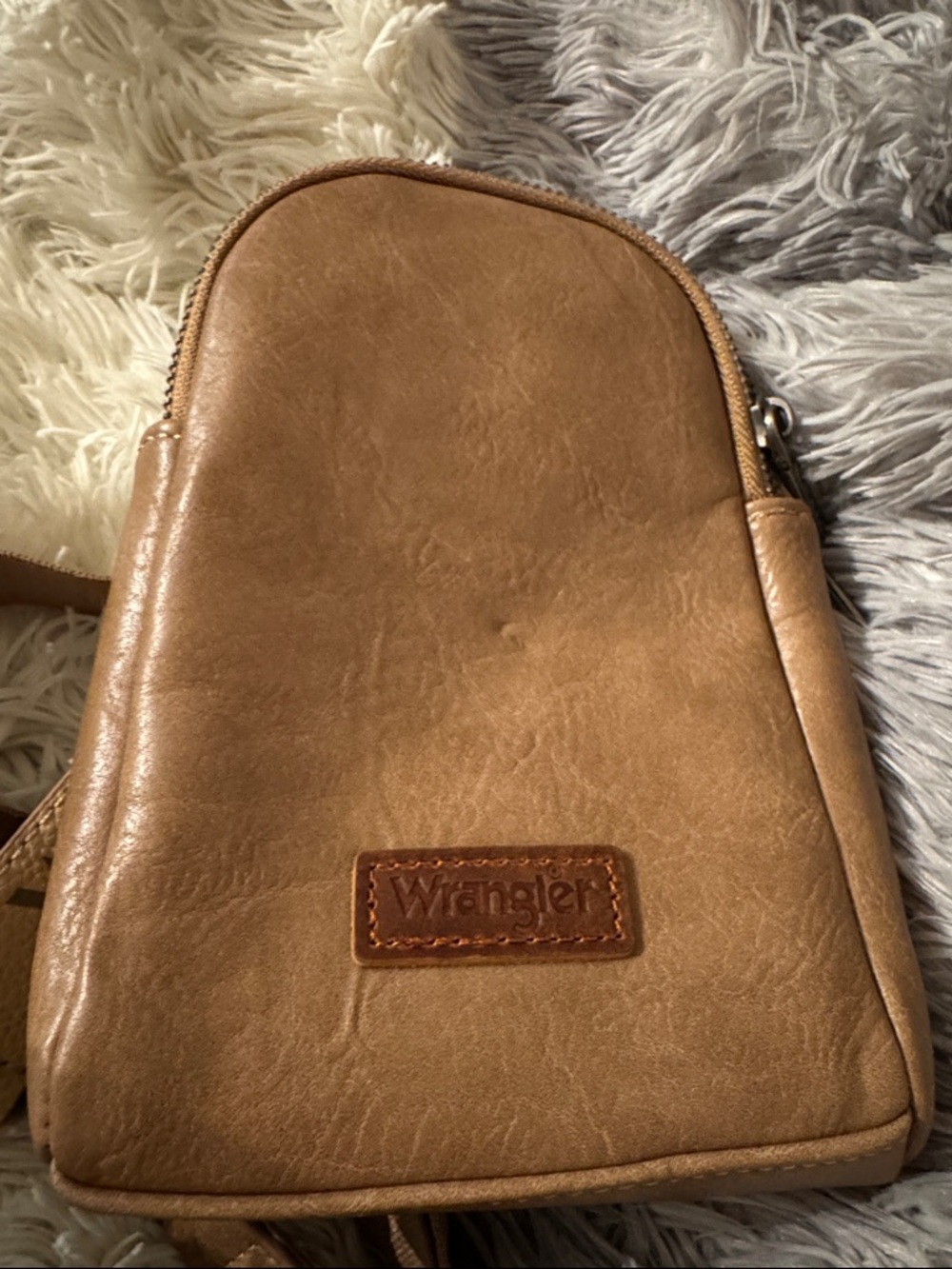 Wrangler Caramel Brown Leather Sling Bag